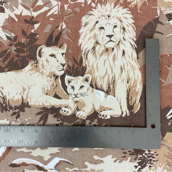 Reclaimed vintage 70s jungle safari Lady Pepperell fabric 42” x 64” - Picture 4 of 7